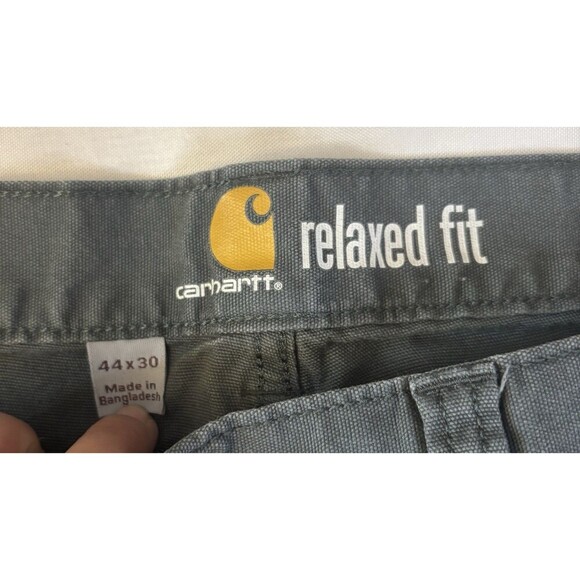 CARHARTT Twill Work Pants Mens 44x30 Olive Green Relaxed Fit Straight Carpenter - Picture 2 of 9